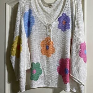 P O L  oversized scotch short sleeve sweater